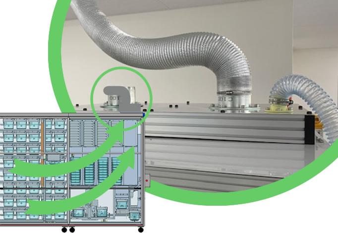 実験マウス飼育の強制換気システム